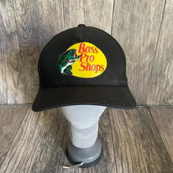 Bass Pro Shops Official Mesh Snapback Trucker Hat - Adjustable, Fishing Theme, One Size Fits Most